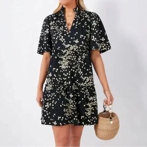 Tuckernuck Crawford Black Tossed Floral Dress